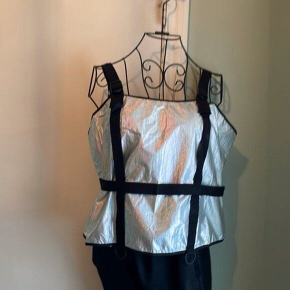 McQ Alexander McQueen Metallic harness top silver L - Picture 10 of 10